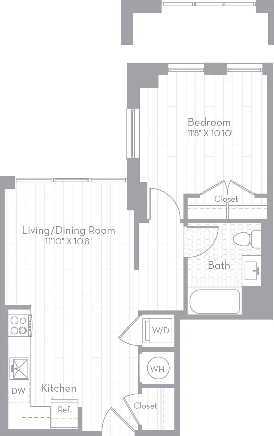 1 Bed/1 Bath-A03 floor plan