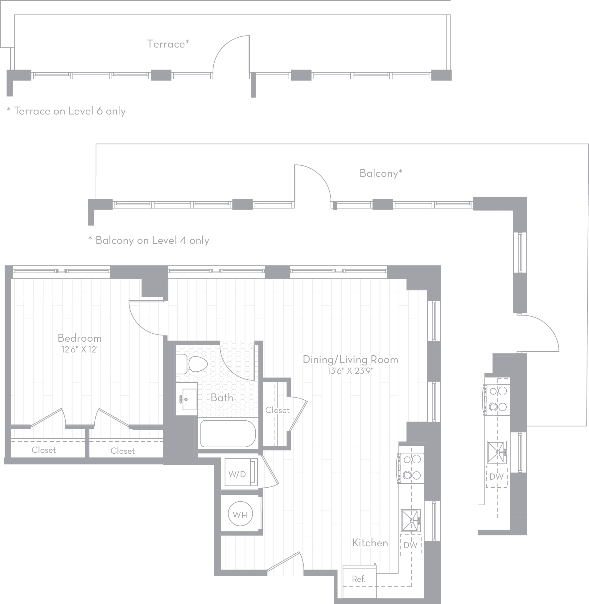 1 Bed/1 Bath-A16 floor plan