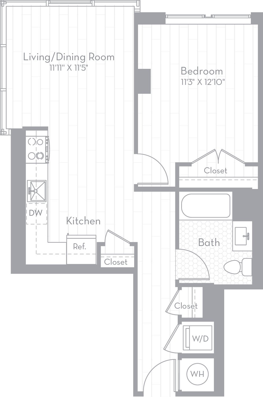 1 Bed/1 Bath-A06 floor plan