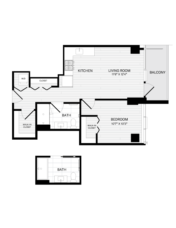 1 Bed/1 Bath-1A-9 floor plan