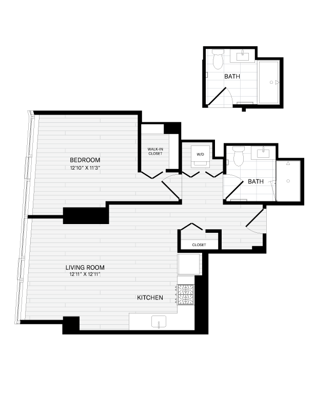 1 Bed/1 Bath-1A-10 floor plan
