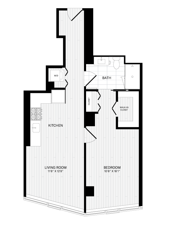 1 Bed/1 Bath-1A-11 floor plan