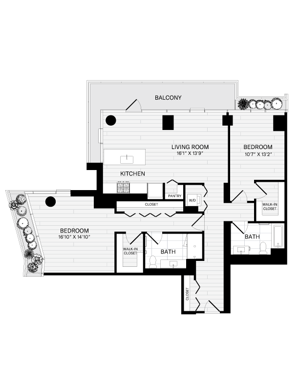 2 Bed/2 Bath-2A-10 floor plan