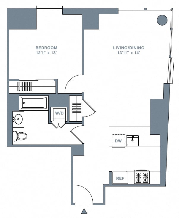 1 Bed_1 Bath-52-63 A floor plan