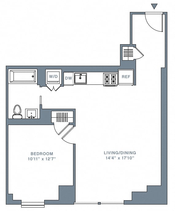 1 Bed_1 Bath-36-51 H floor plan