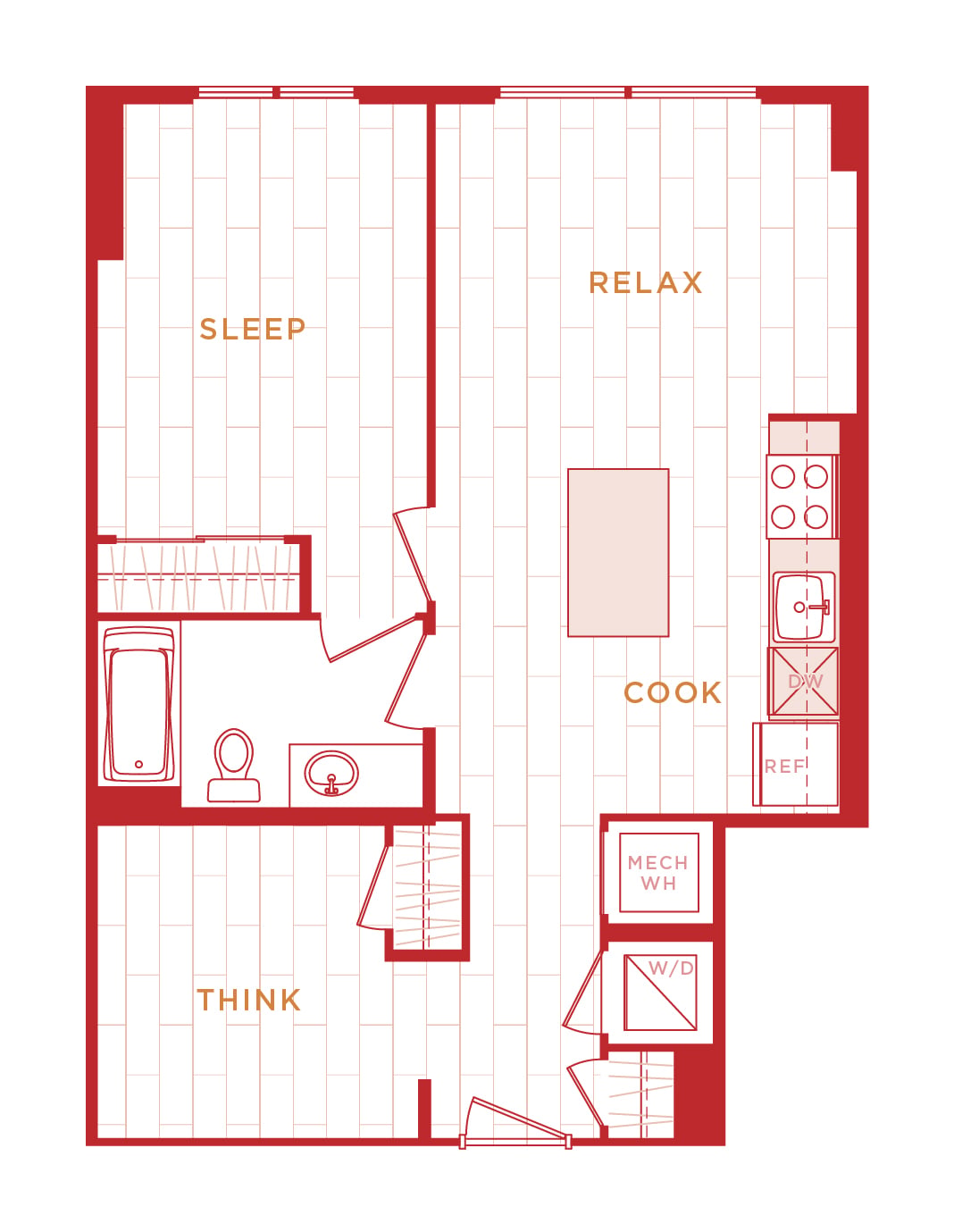 1 Bed/1 Bath Den s-ad05 floor plan