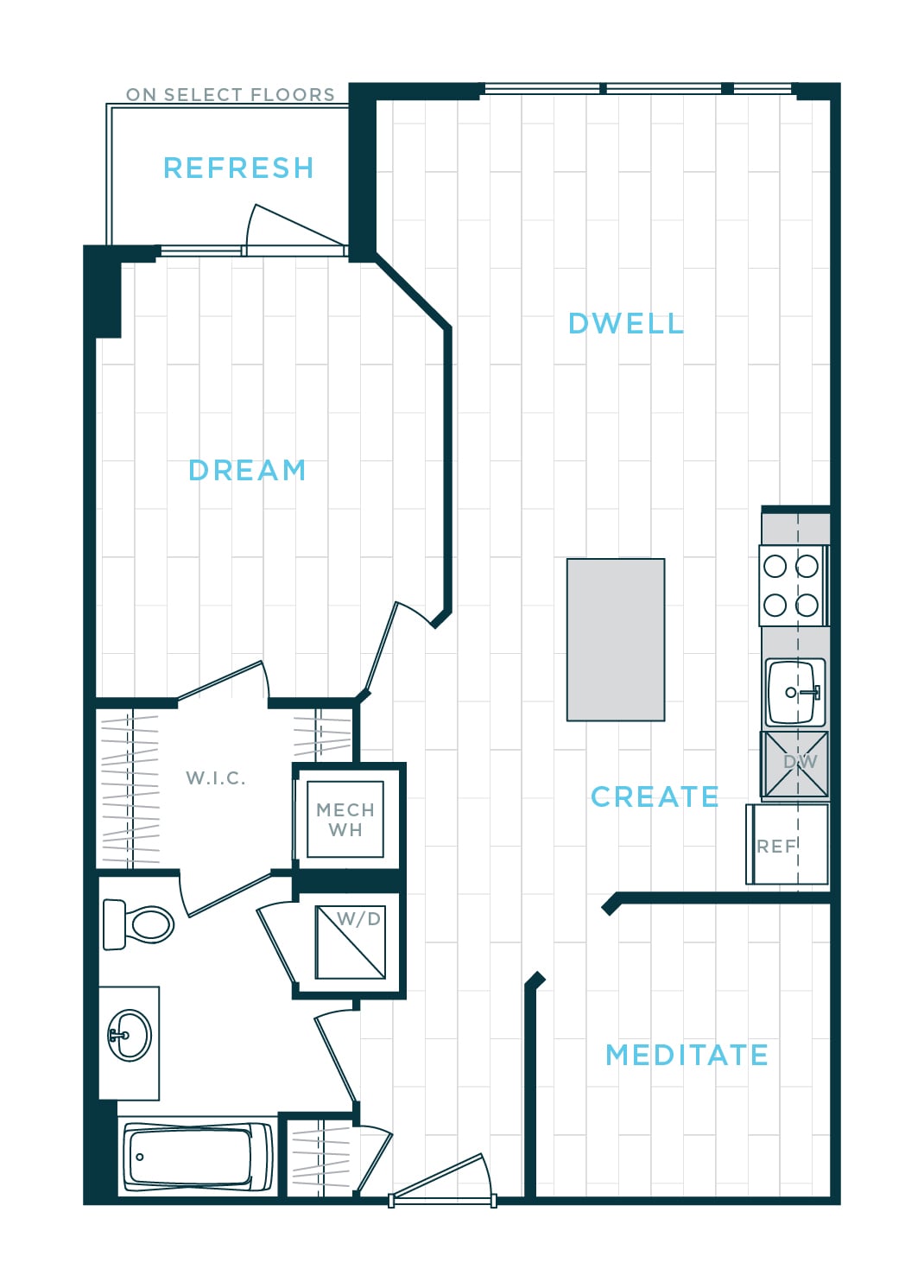 1 Bed/1 Bath Den sl-ad11 floor plan
