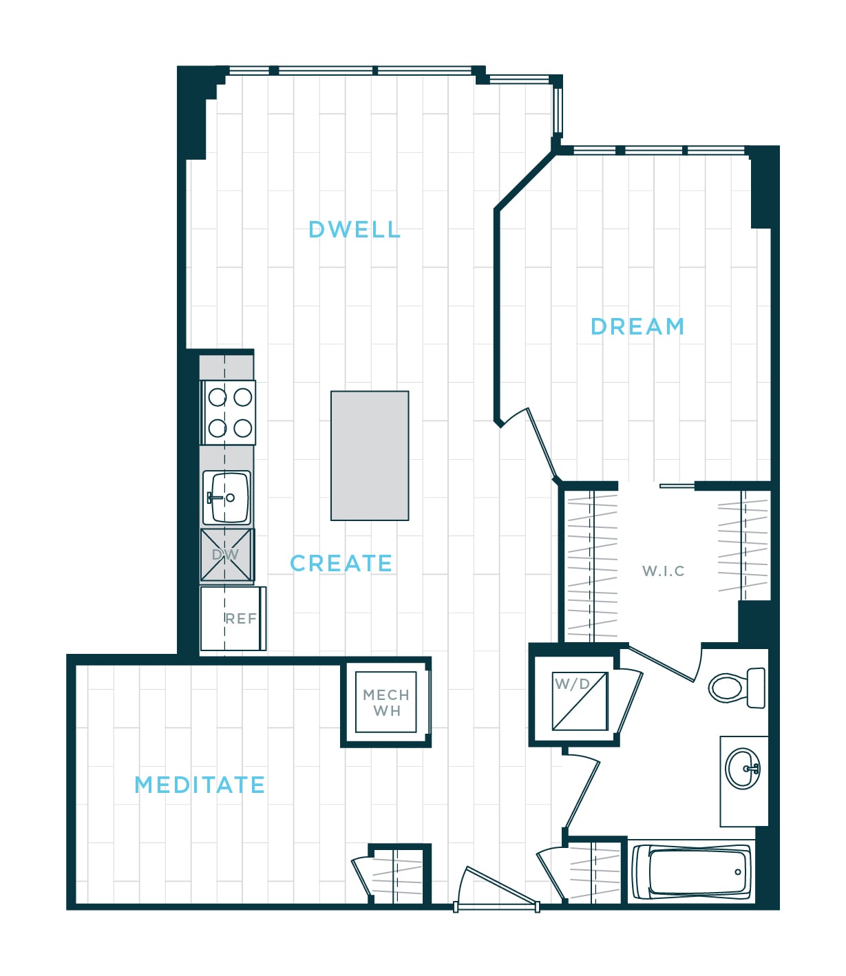 1 Bed/1 Bath Den sl-ad12 floor plan