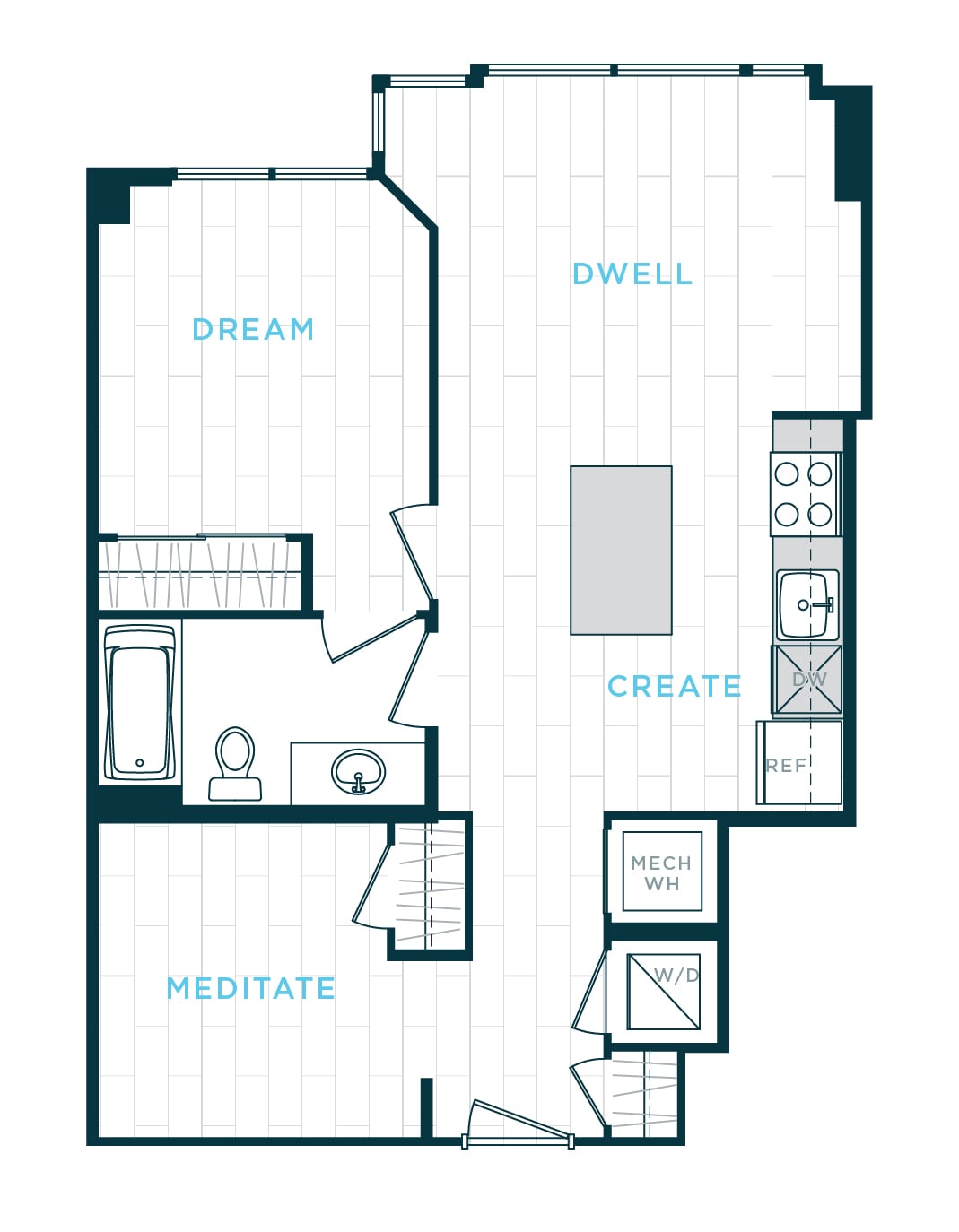 1 Bed/1 Bath Den sl-ad02 floor plan