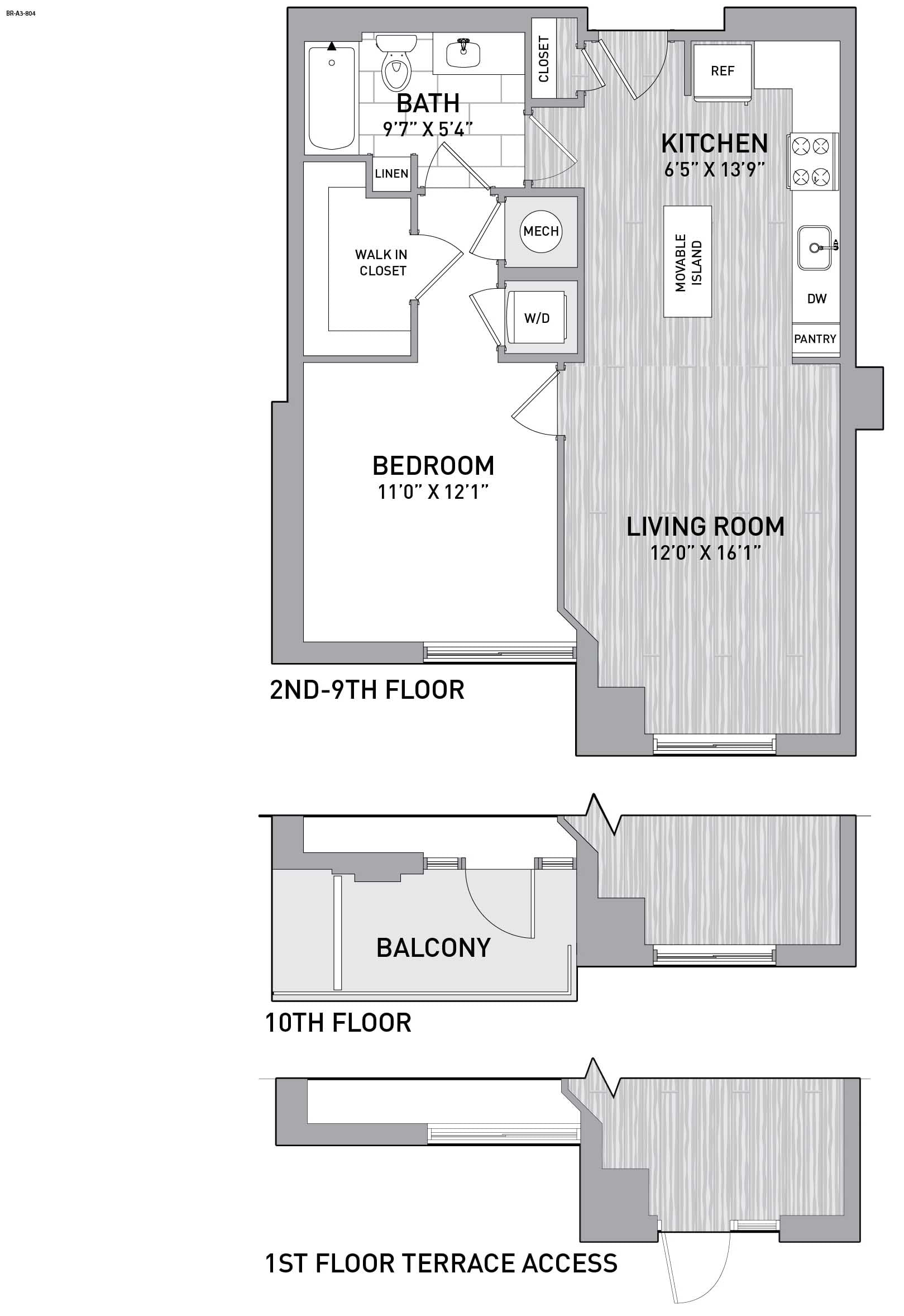 1 Bed1 Bath A4 floor plan