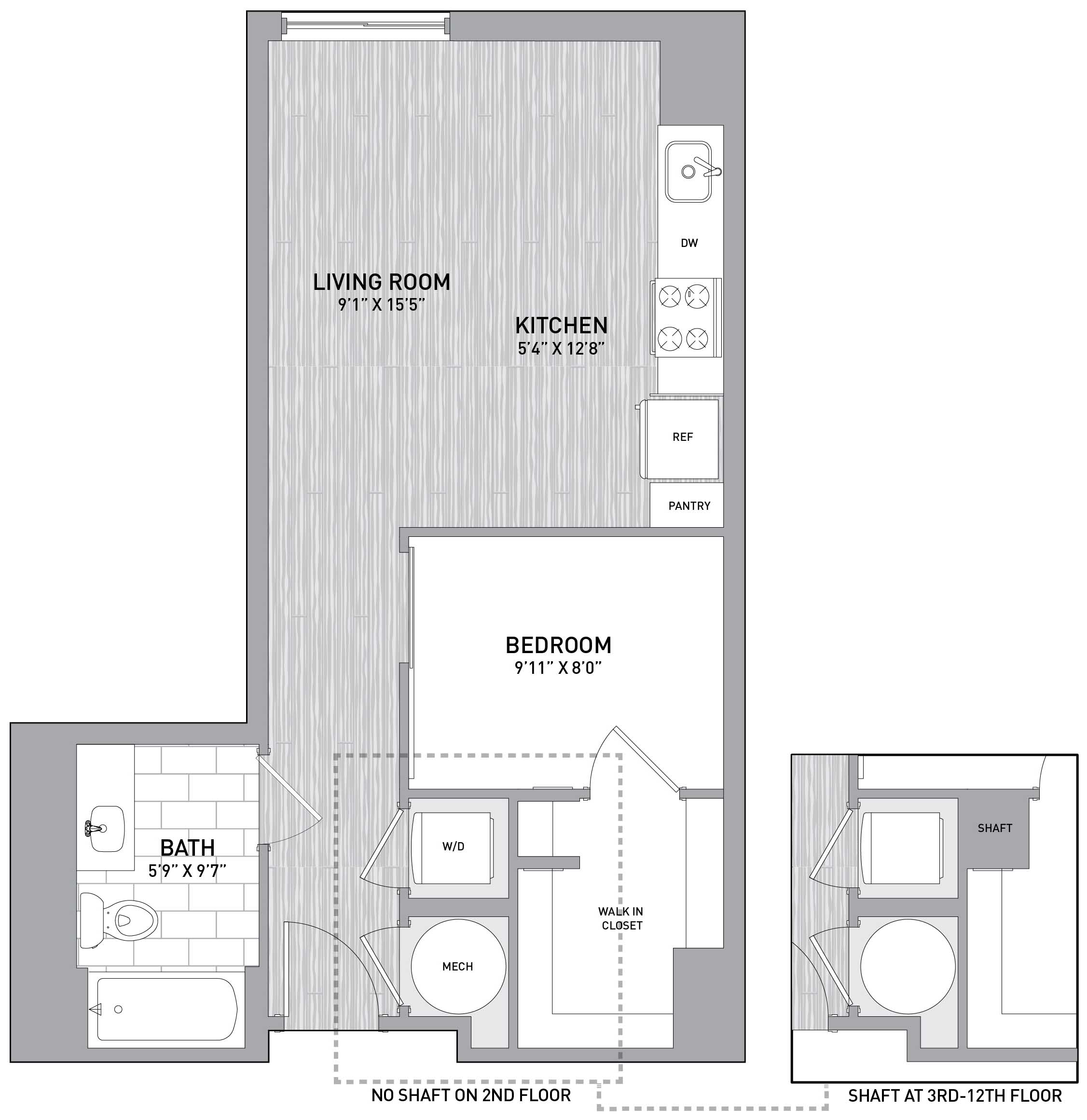 Studio A floor plan