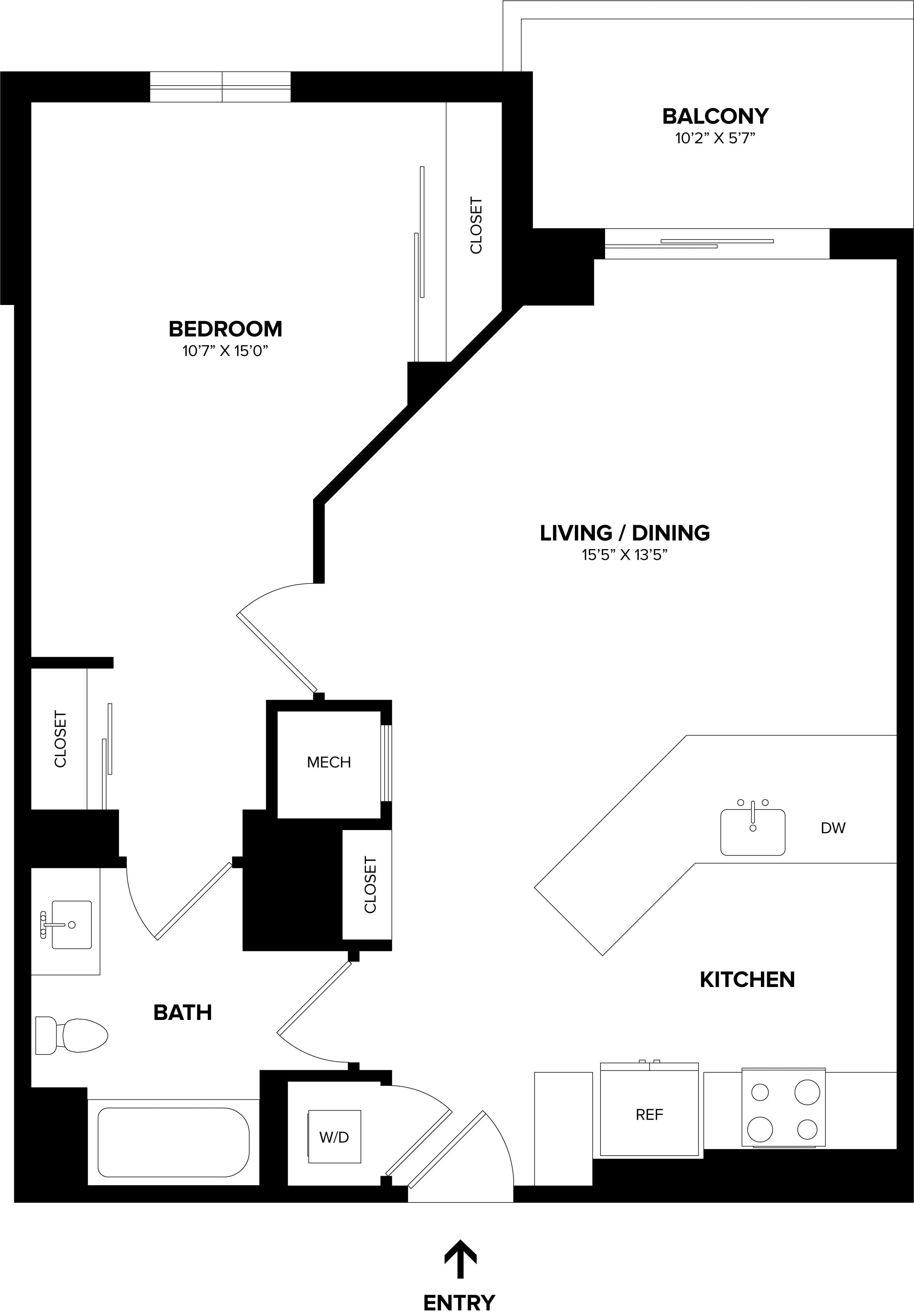 1 Bed/1 Bath-A05 floor plan