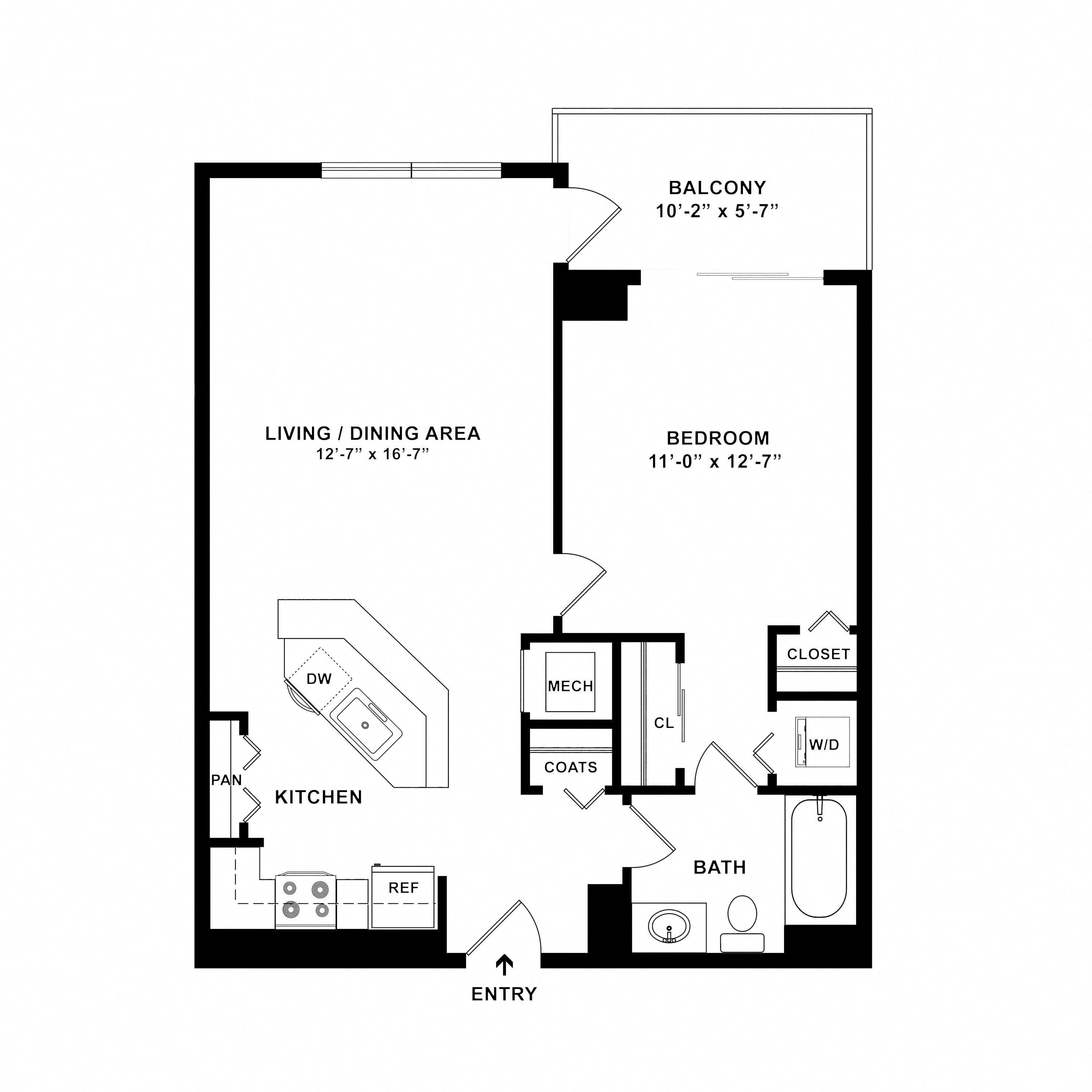 1 Bed/1 Bath-A04 floor plan