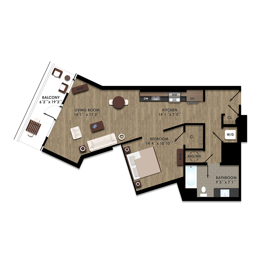 1-L floor plan