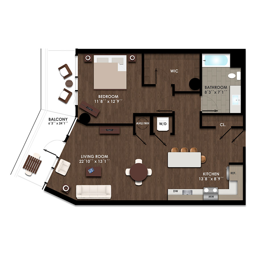 1-M floor plan