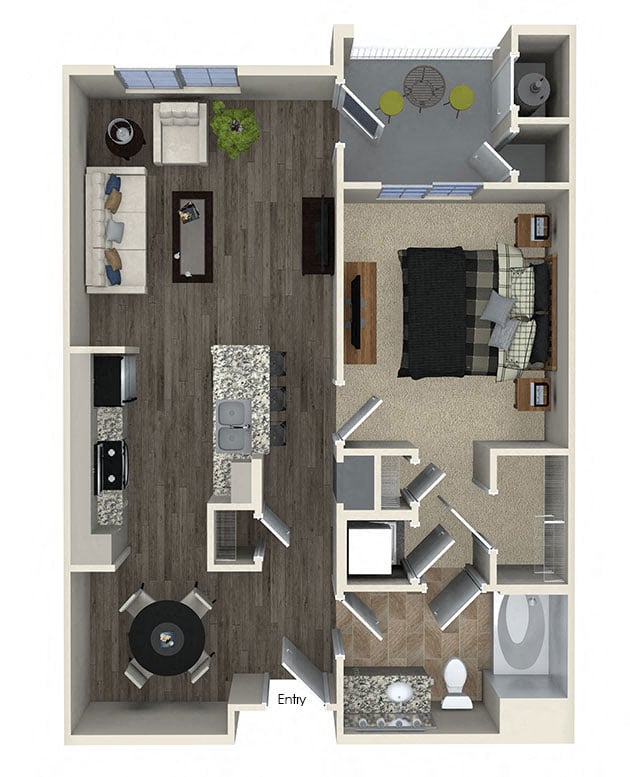 A1 1x1 floor plan