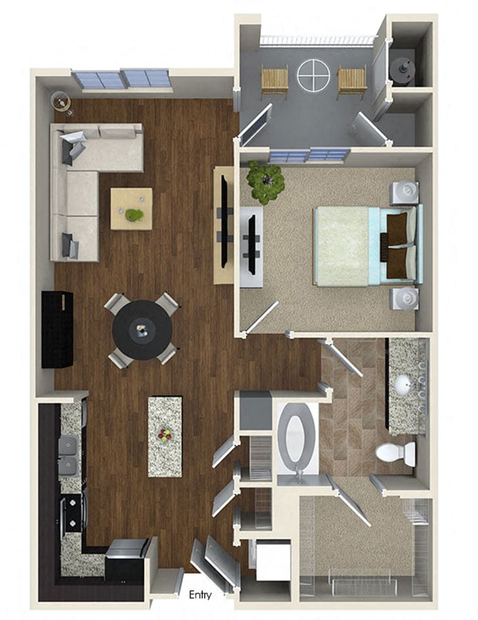 A2 1x1 floor plan