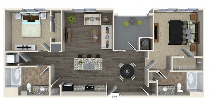 B2 2x2 floor plan
