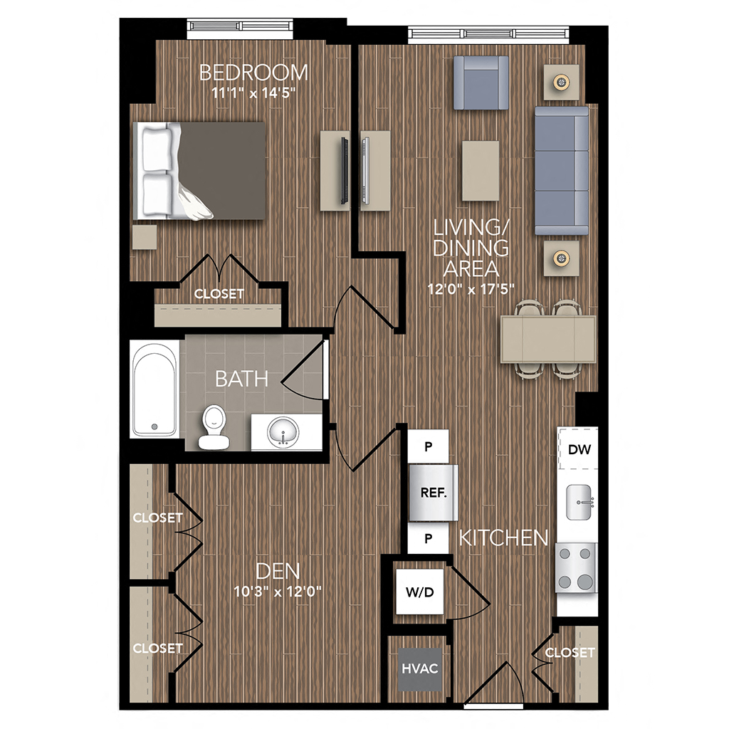 A6 Den floor plan