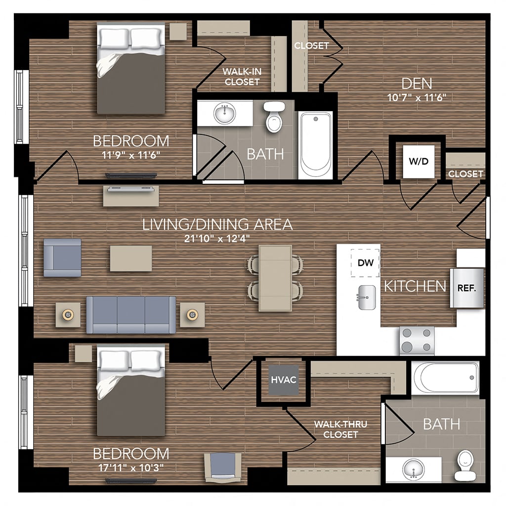 B1C Den floor plan