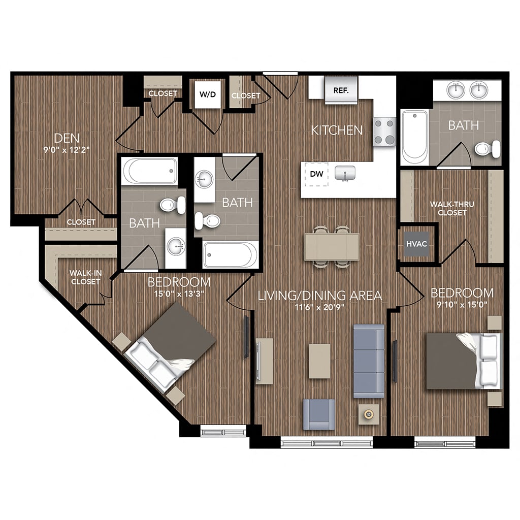 B3 Den floor plan