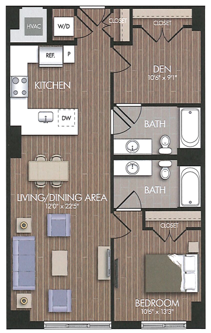 B6 Den floor plan