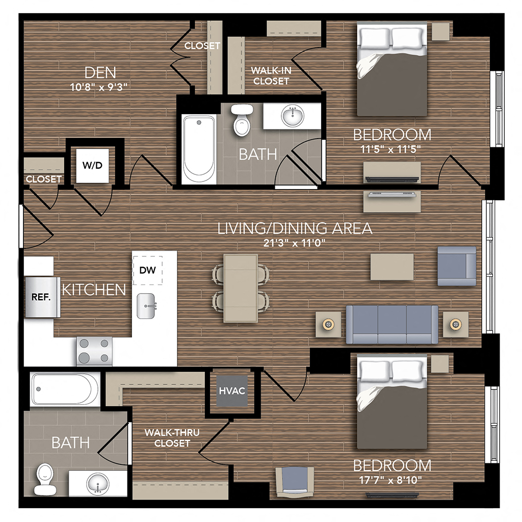 C2B Den floor plan