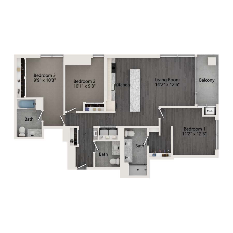 Unit 1901 floor plan