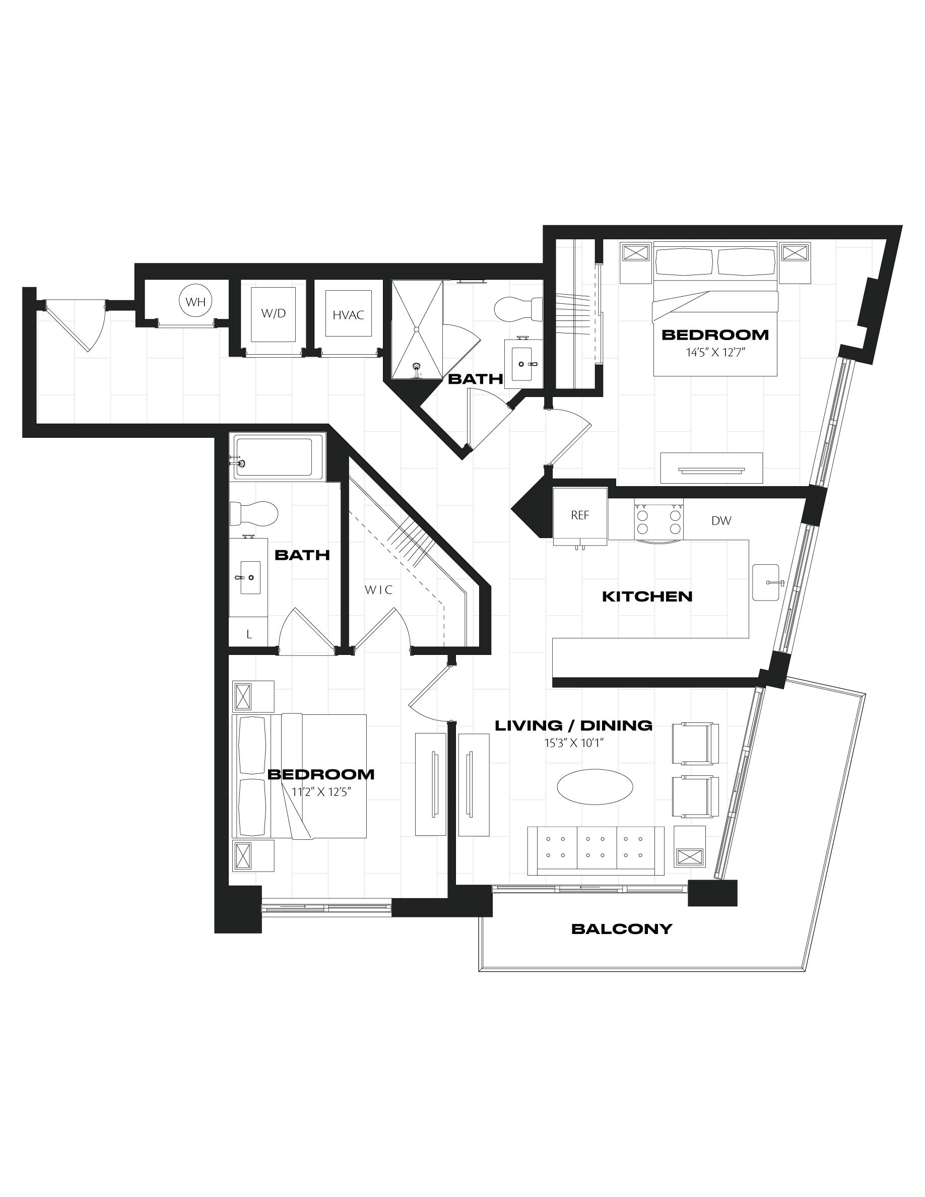 2 Bed/2 Bath-C4.1 floor plan
