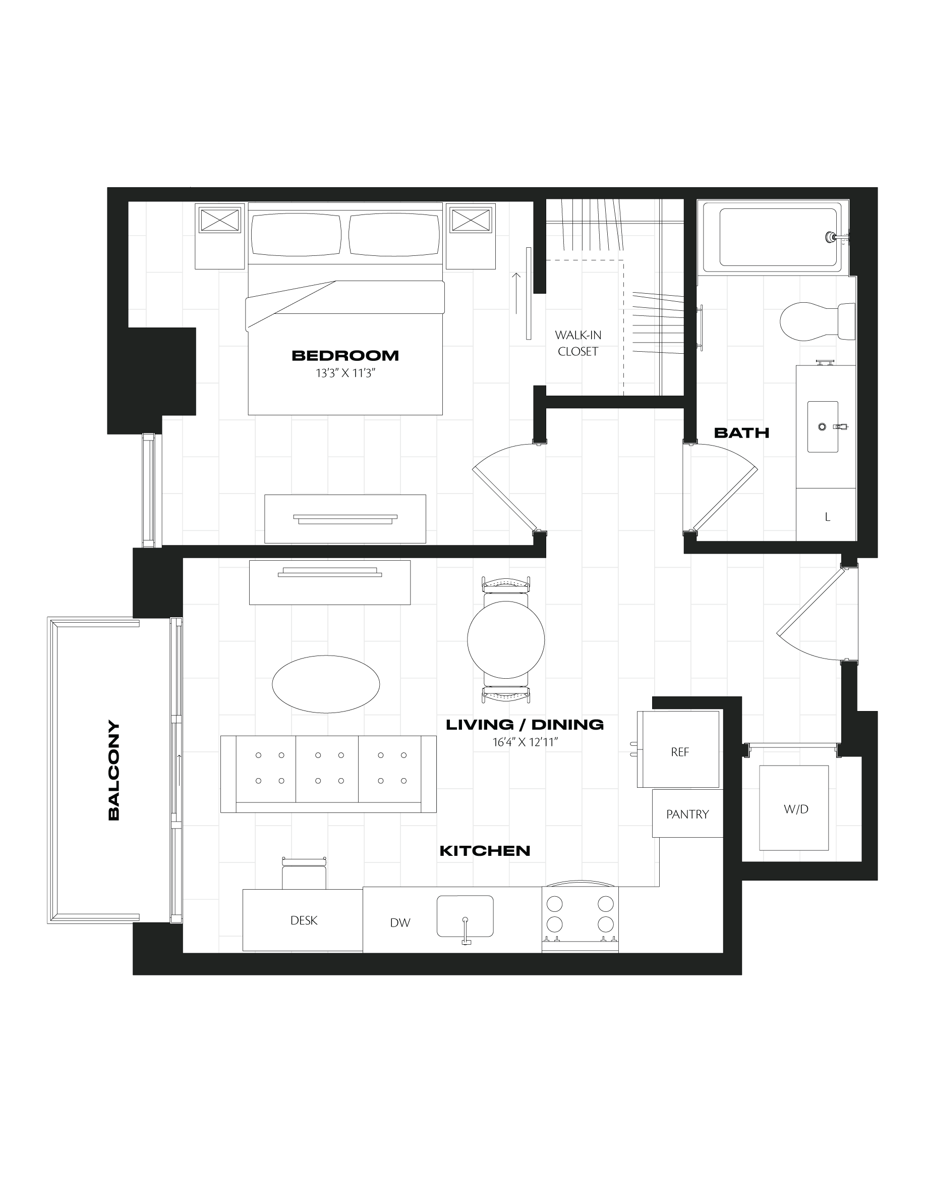 1 Bed/1 Bath-B4.1 floor plan