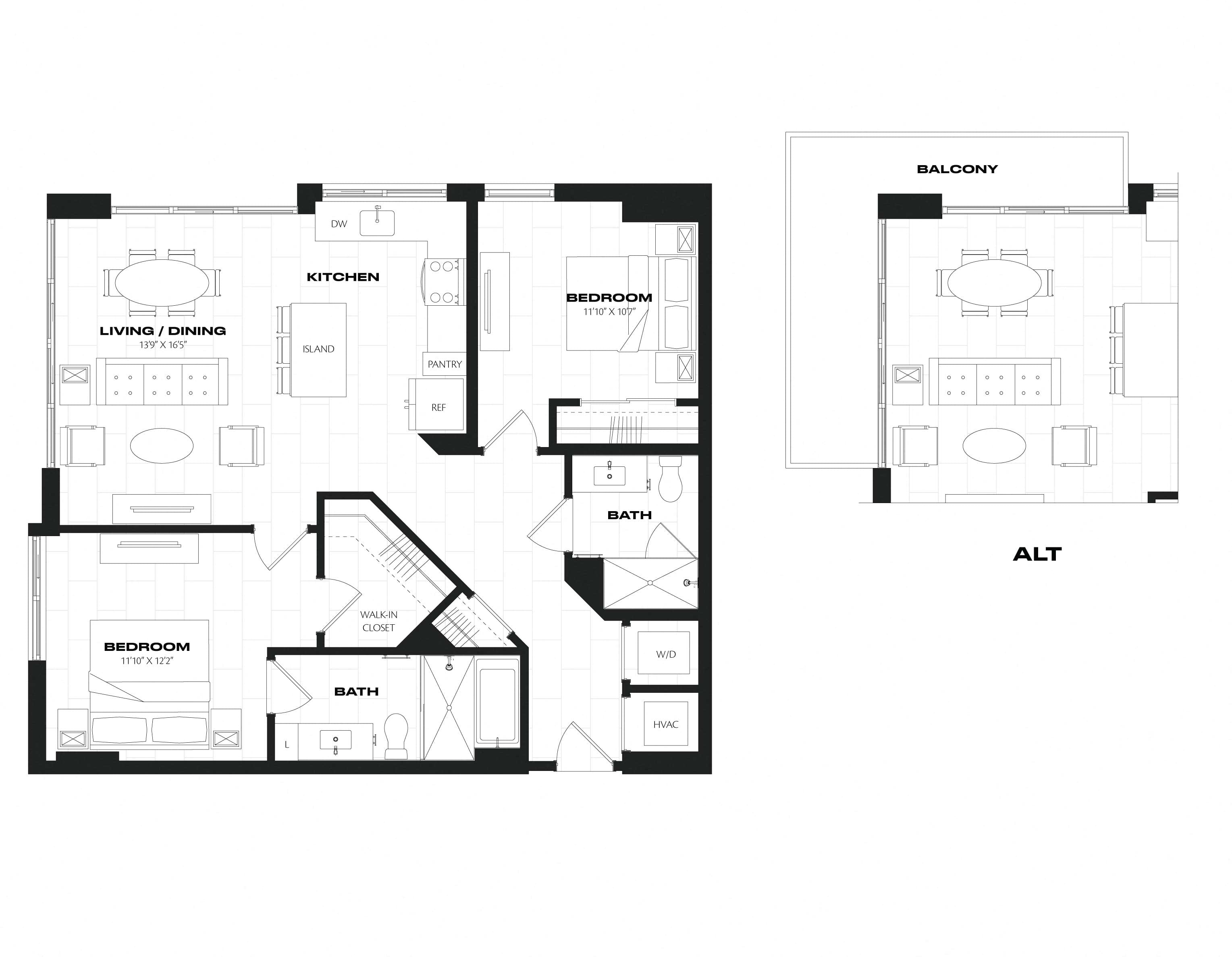 2 Bed/2 Bath-C6.1.1 floor plan