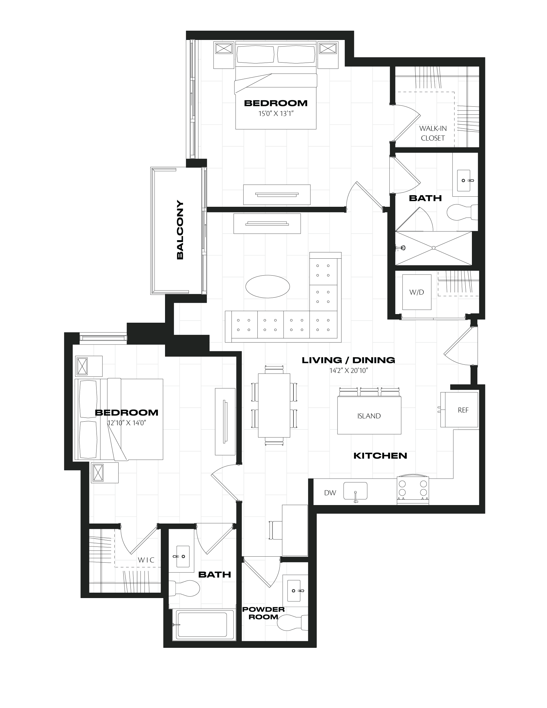 2 Bed/2.5 Bath-C5.2.1 floor plan