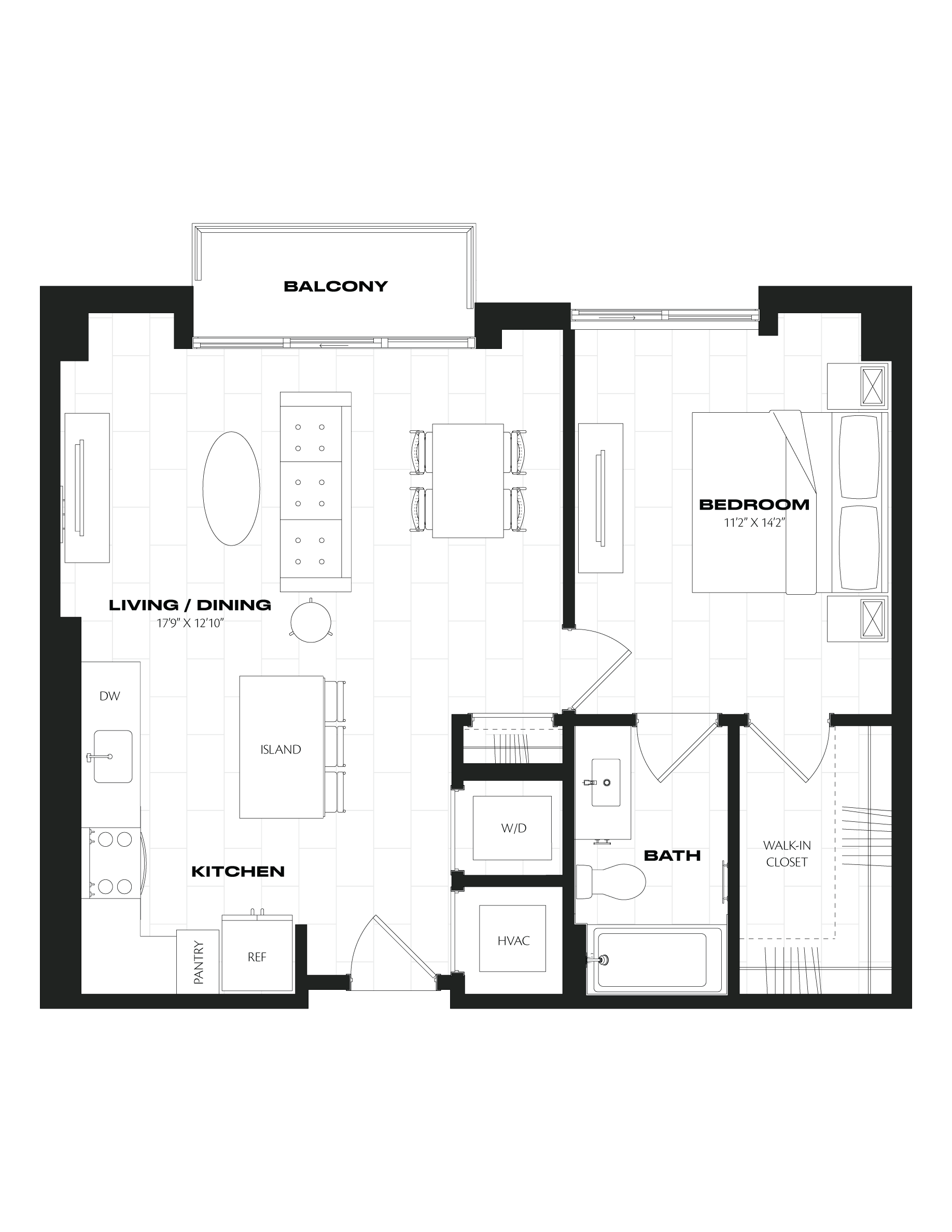 1 Bed/1 Bath-B6.1 floor plan