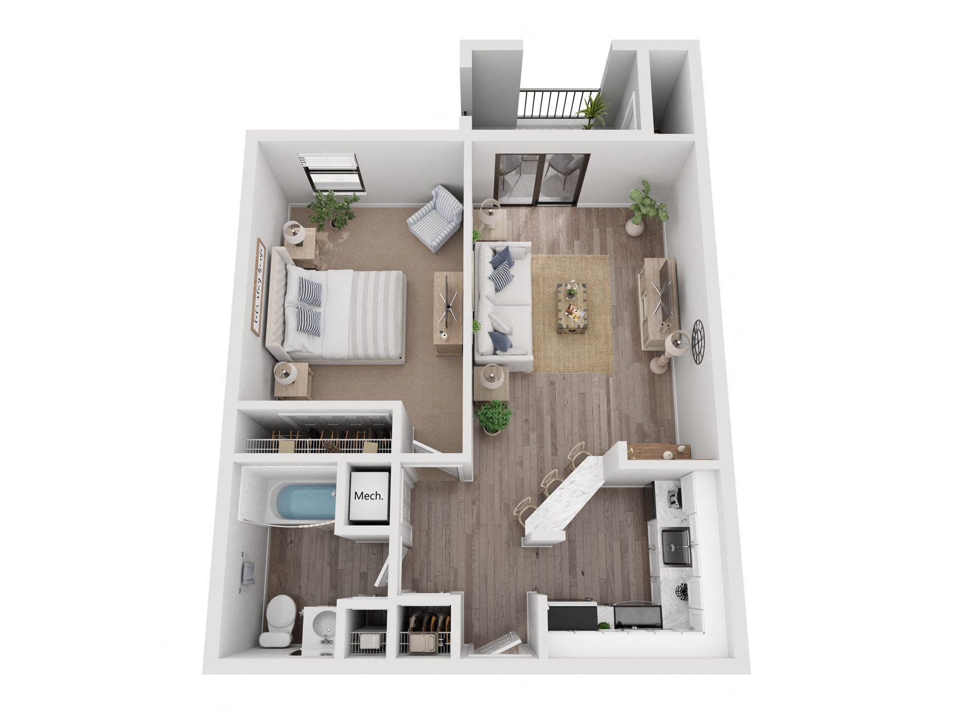 1x1 A floor plan