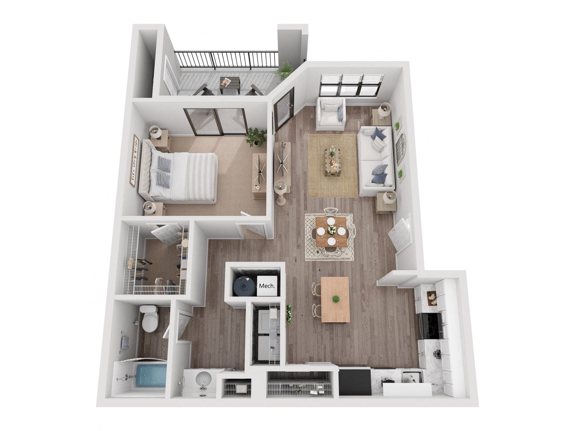 1x1 C floor plan