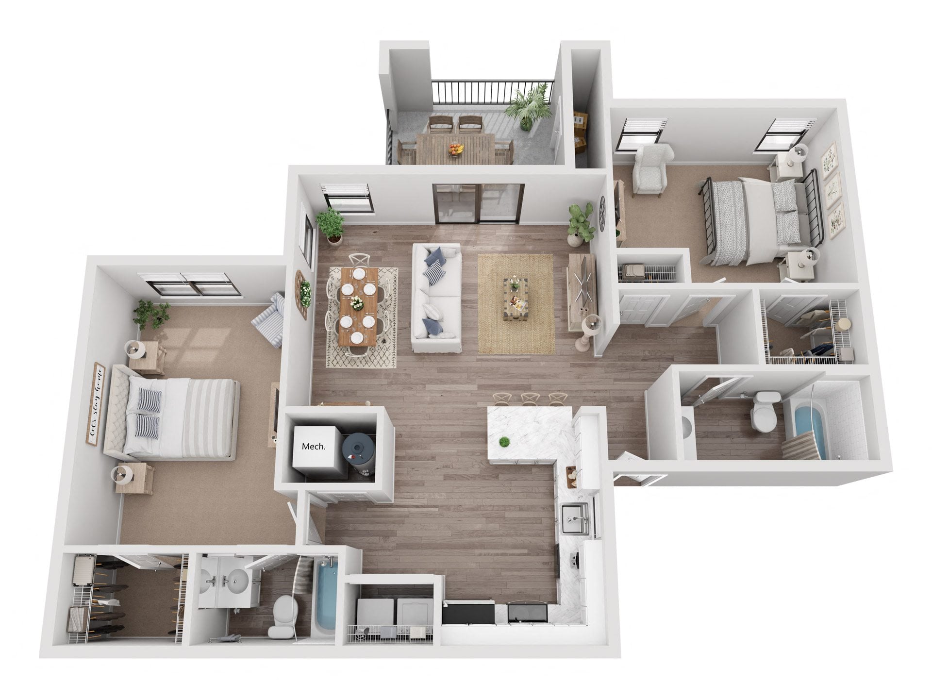 2x2 C floor plan