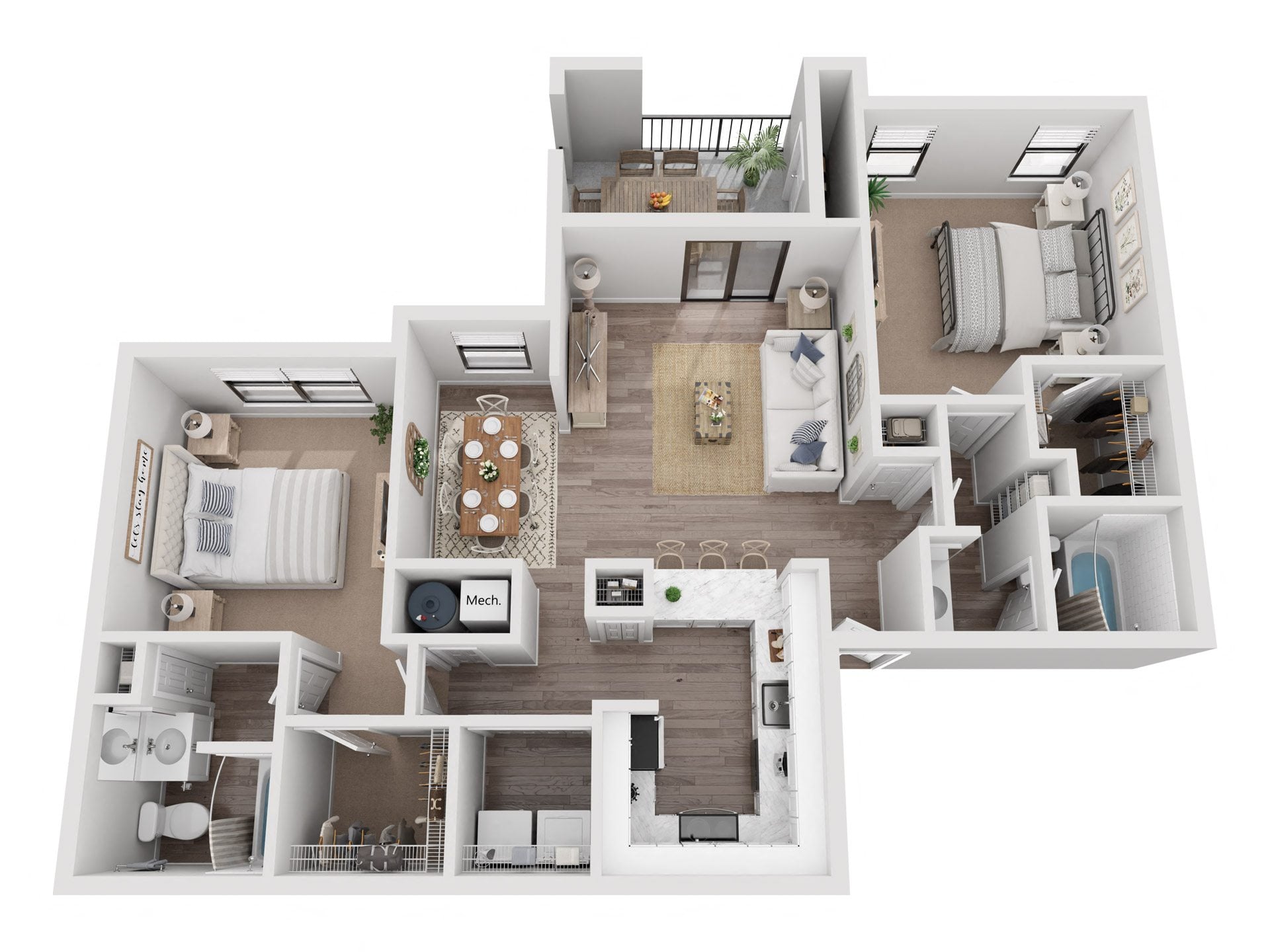 2x2 D floor plan