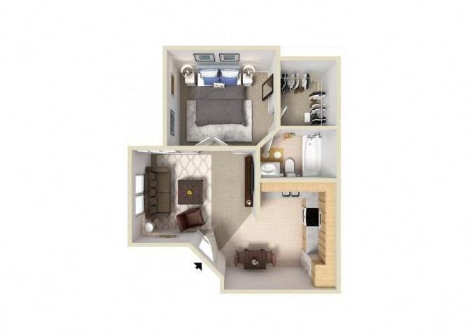 1 Bedroom floor plan