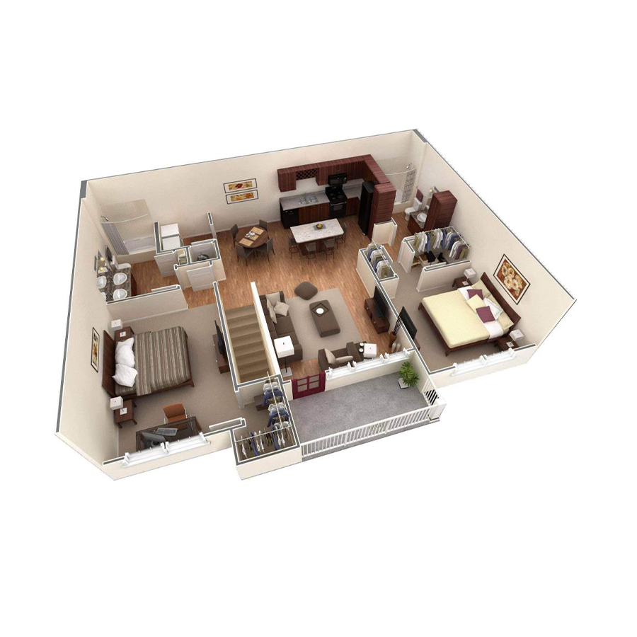 2 BR Grand Overlook floor plan