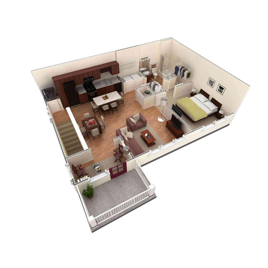1 BR Grand Overlook floor plan