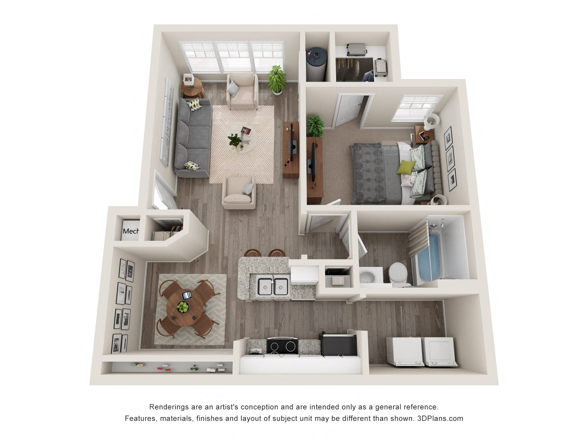 1x1 - The Belltower floor plan