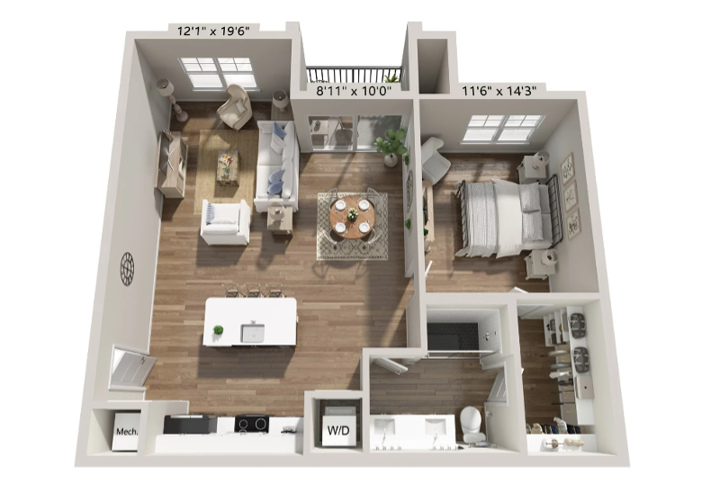 A1-1X1 floor plan
