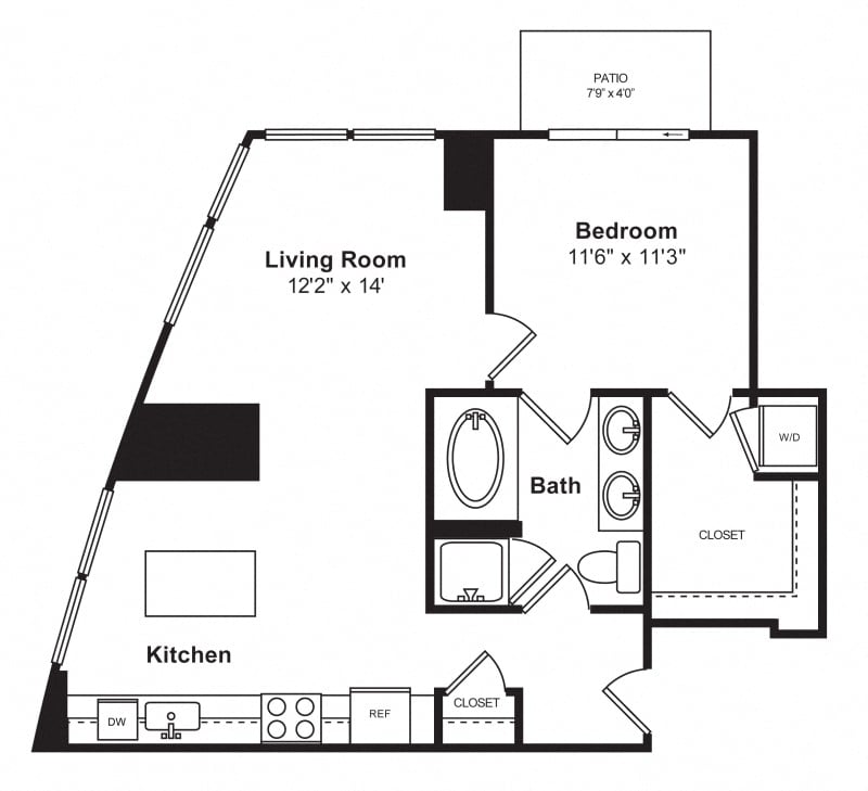 A28 1Bed1 floor plan