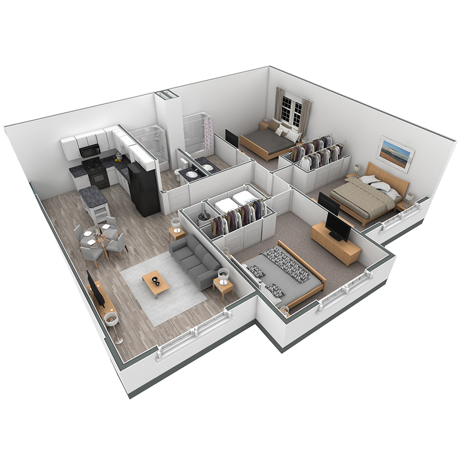 3-2 BR Horizon Overlook floor plan
