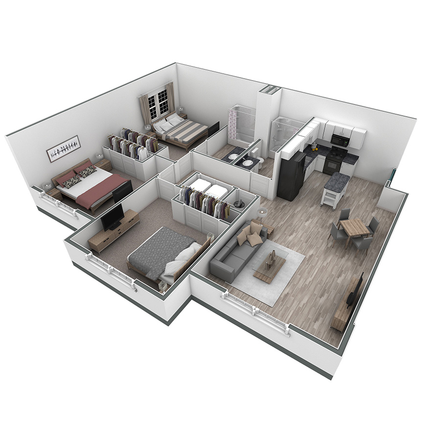 3-2 BR Retreat Overlook floor plan