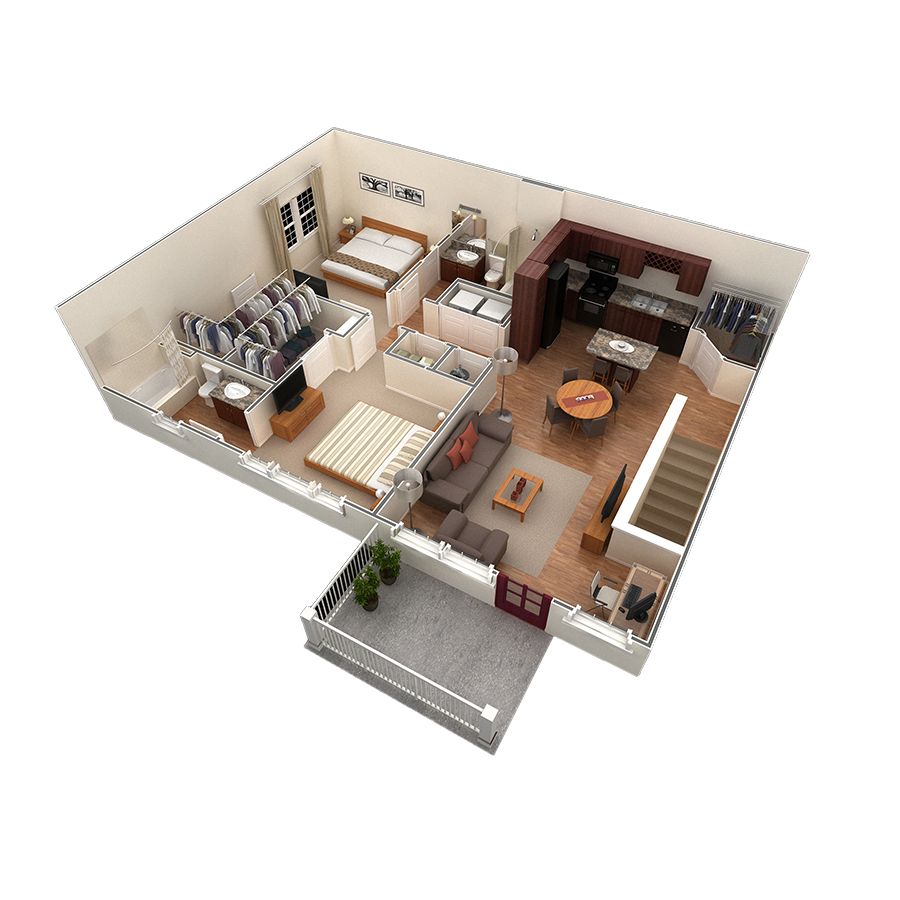 2 BR Designer Overlook floor plan