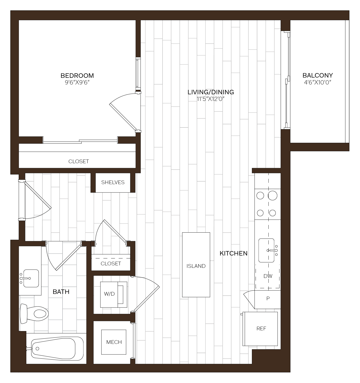 JR 1 Bed/1 Bath-E5 floor plan