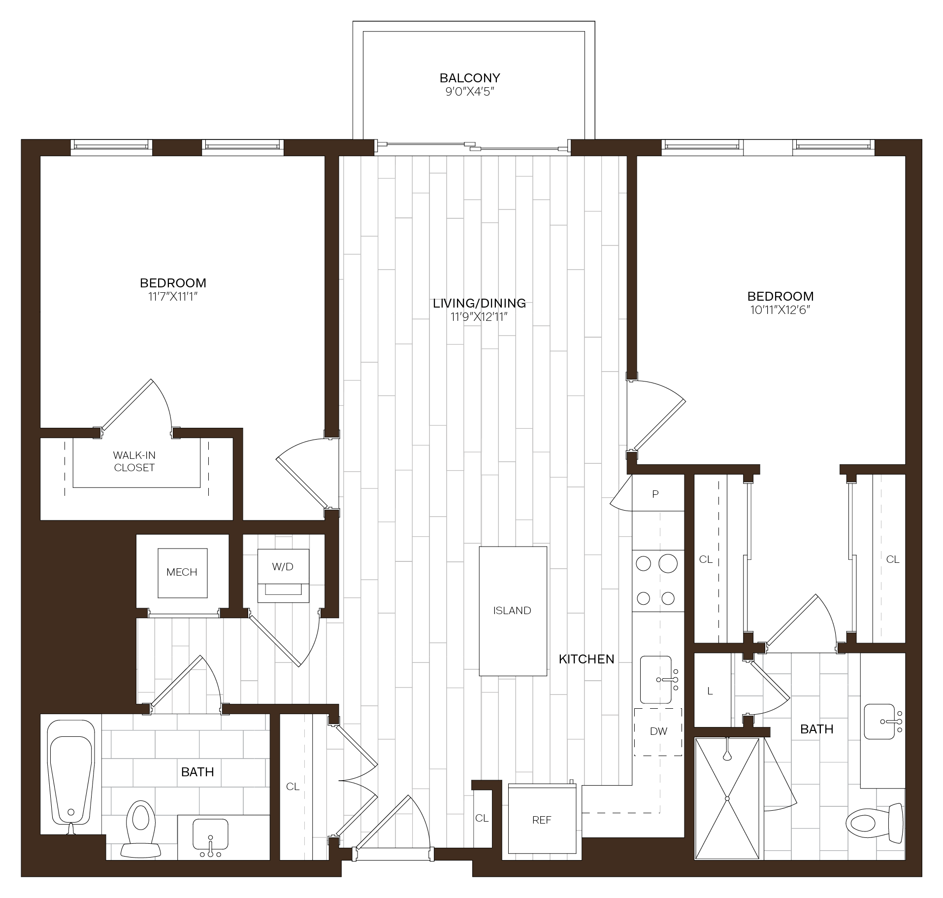 2 Bed/2 Bath-B13 floor plan