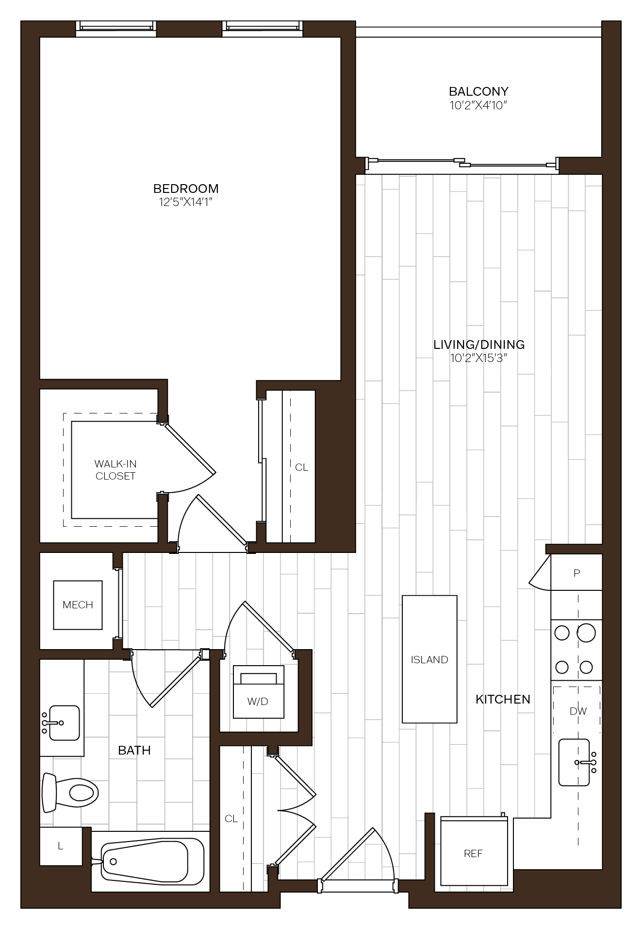 1 Bed/1 Bath-A5.1 floor plan