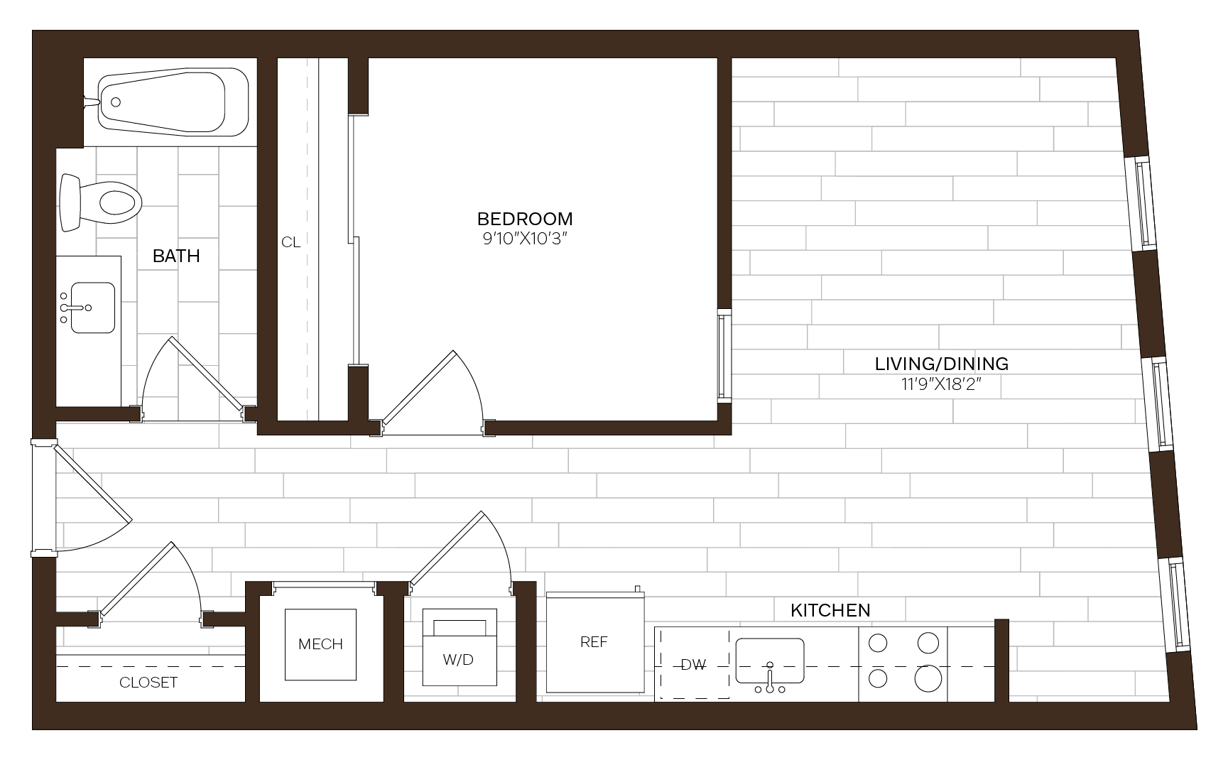 JR 1 Bed/1 Bath-E3 floor plan